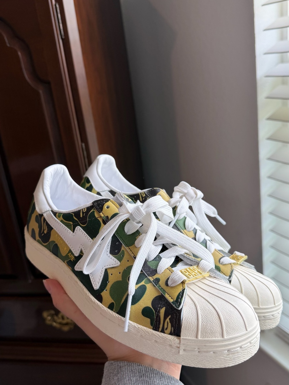 BAPE x adidas Superstar 80s Green Camo Sneakers | Men’s 6.5 / Women’s 8